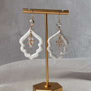 Pearl White handmade polymer clay Estelle earrings for weddings and special occasions