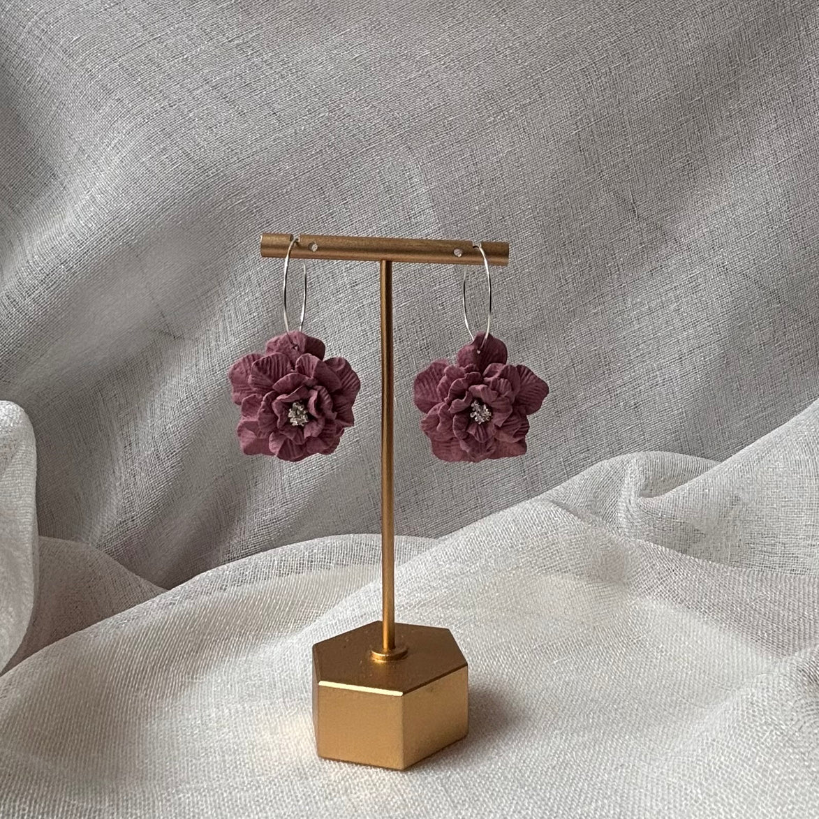 Tilly | Floral Hoop Earrings Large