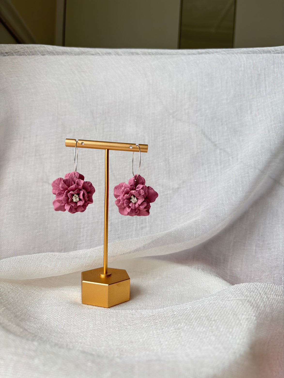 Tilly | Floral Hoop Earrings Large
