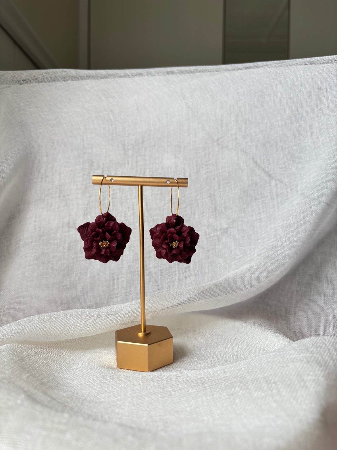 Tilly | Floral Hoop Earrings Large