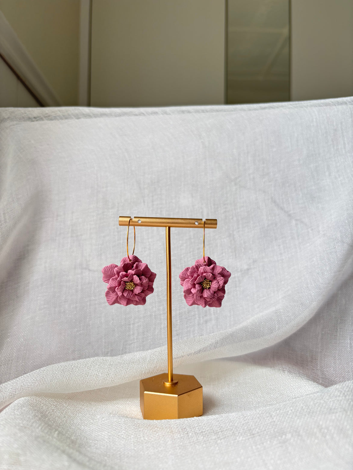 Tilly | Floral Hoop Earrings Large