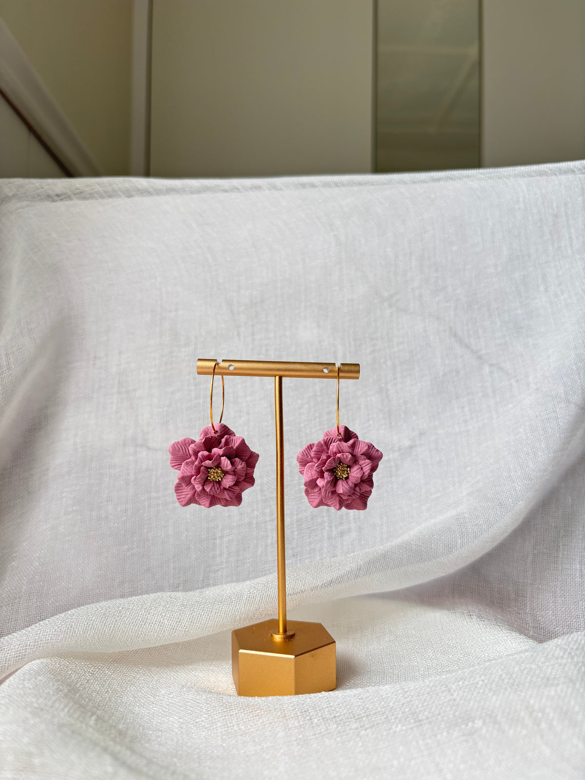 Tilly | Floral Hoop Earrings Large