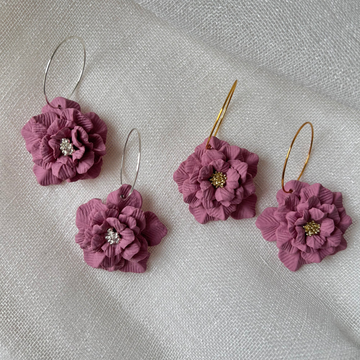 Tilly | Floral Hoop Earrings Large