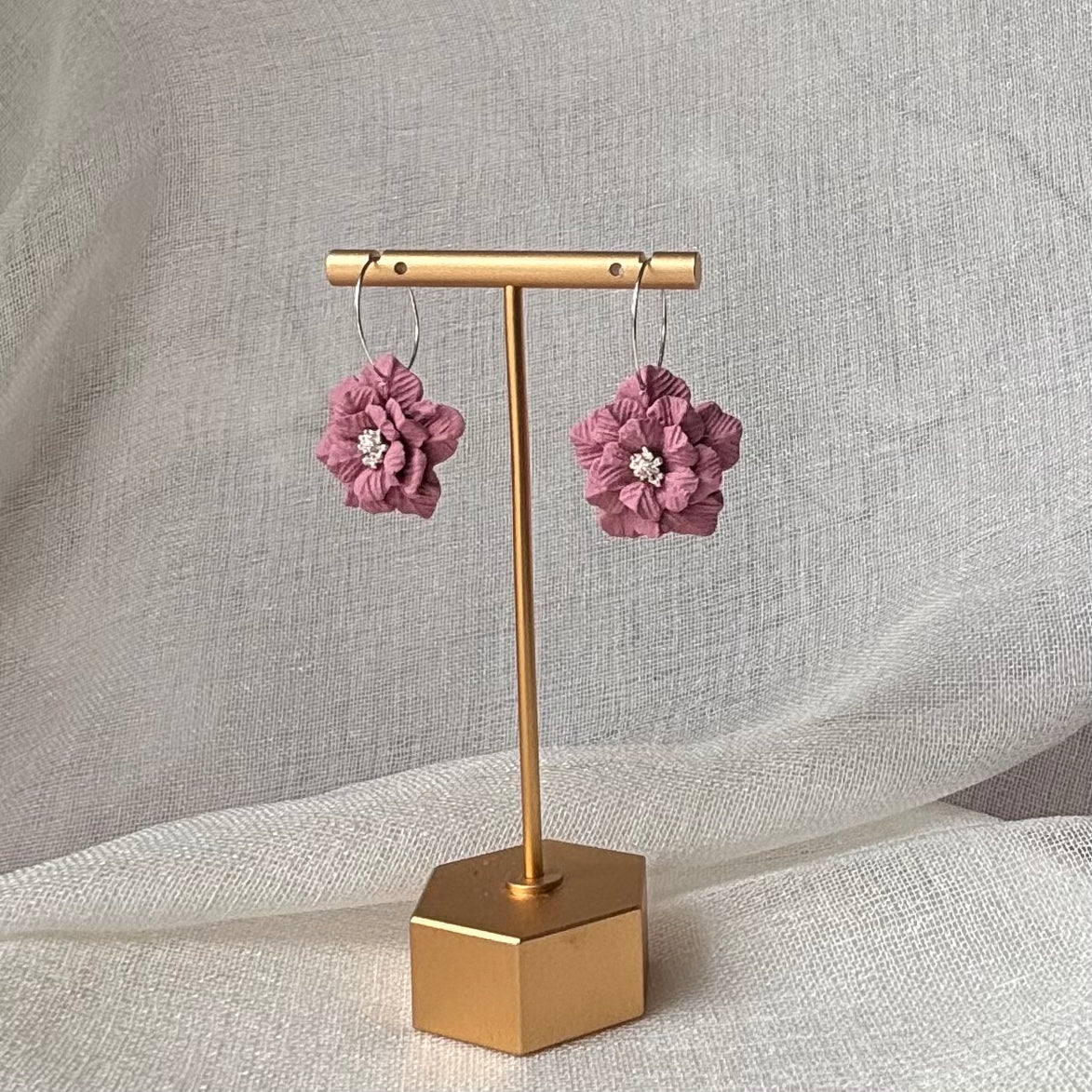 Tilly | Floral Hoop Earrings Medium