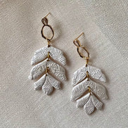 Evangeline - Pearl White Statement Earrings