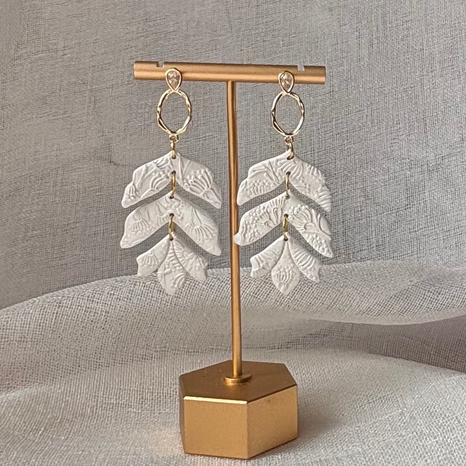 Evangeline - Pearl White Statement Earrings