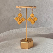 Saffron - Gold Botanical CZ Earrings