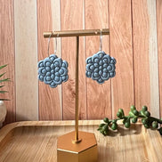 Sadie layered statement flower polymer clay earrings by Little Lis Studio.